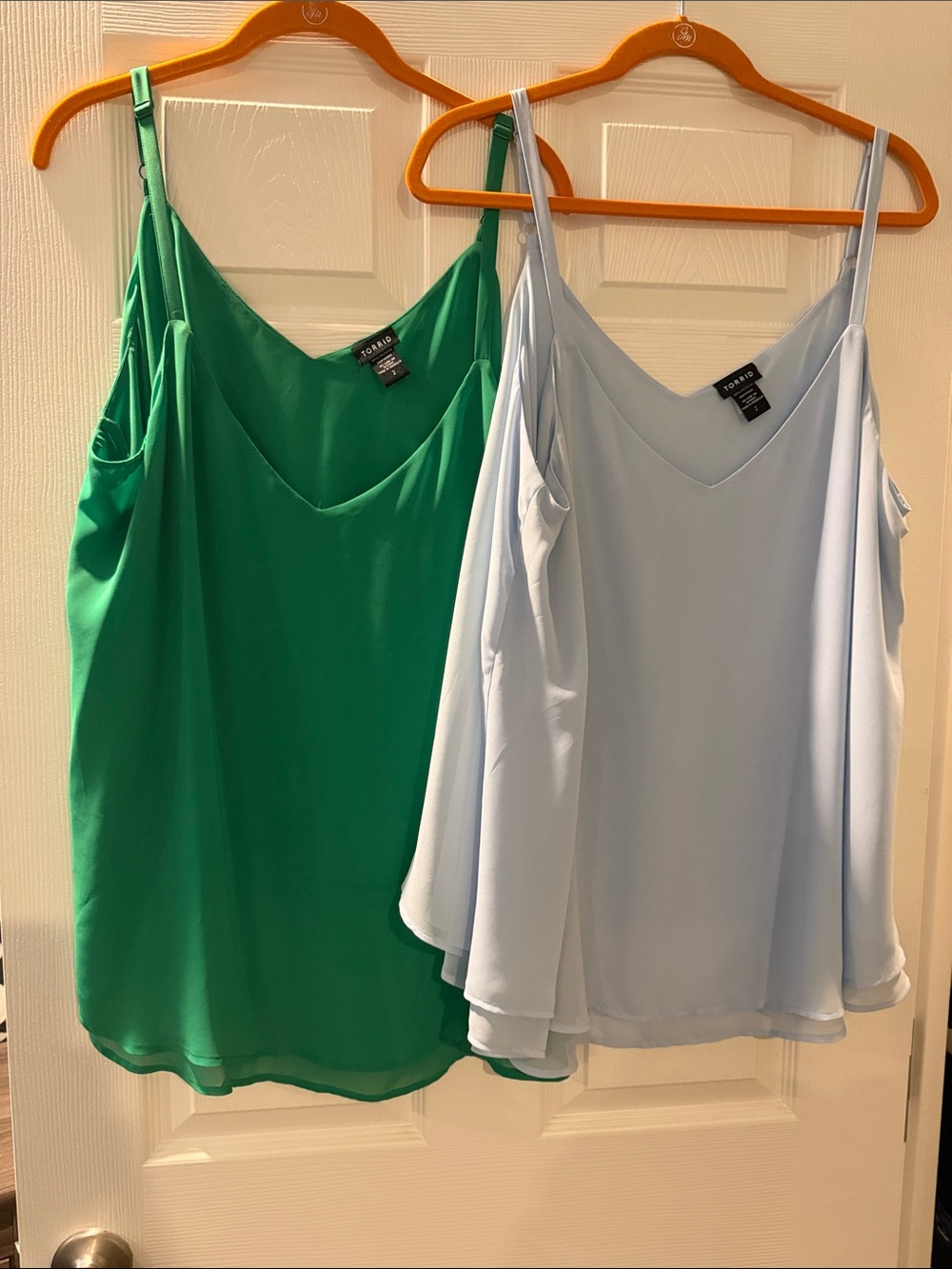 torrid Green & Light Blue V-Neck Camisoles Duo